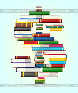 Dollar sign of stacks of multi colored books - vector EPS clipart