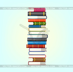 Alphabet of stacks of multi colored books - vector clipart