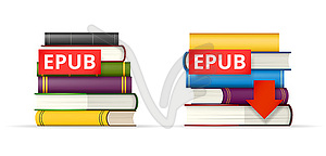 EPUB books stacks icons - vector image