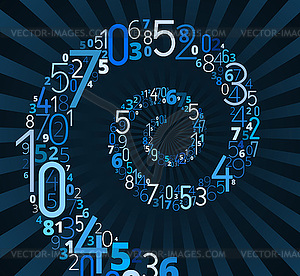 Спираль, шрифт чисел - изображение векторного клипарта