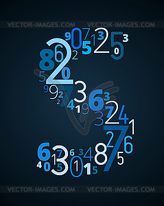 Буква S, шрифт чисел - векторное изображение клипарта