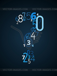 Вопросительный знак, шрифт чисел - изображение в формате EPS