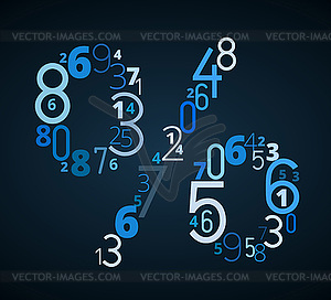 Pecent sign font of numbers - vector clipart