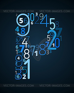 Письмо P, шрифт чисел - цветной векторный клипарт