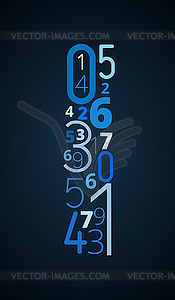 Exclamation mark, font of numbers - vector clip art