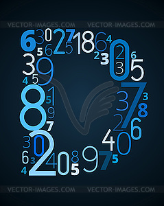 Letter D, font of numbers - vector image