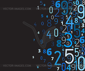 Background of numbers - color vector clipart