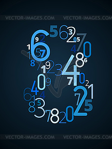 Number 8, font of numbers - vector clip art