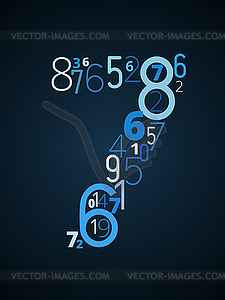 Number 7, font of numbers - royalty-free vector clipart