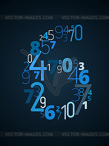 Number 6, font of numbers - vector image