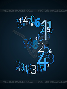Number 3, font of numbers - vector clipart