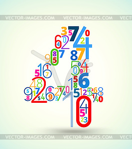 Number 4, colored font of numbers - vector image