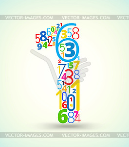 Number 1, colored font of numbers - vector clip art
