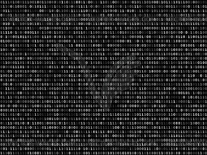 Blink binary code screen black - vector image