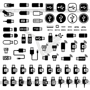 Иконки USB - клипарт в векторе