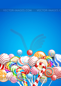 Lollipops background - vector image