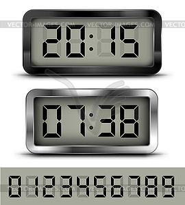 Digital clock t - vector image