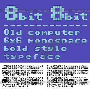 8 bit font - color vector clipart