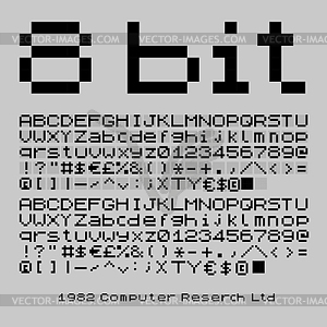 8 bit font - vector image