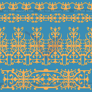 Seamless rustic deco with lace pattern ornament - royalty-free vector clipart