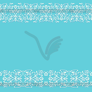 Seamless blue rustic background with lace pattern - vector image