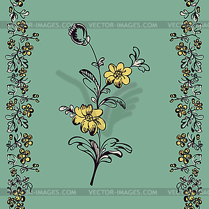 Floral pattern, drawing fancy flower - vector clip art