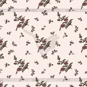 Seamless vintage floral pattern - royalty-free vector clipart