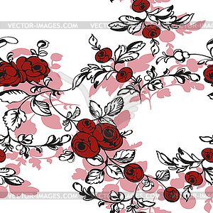 Seamless floral background with rose flower - stock vector clipart