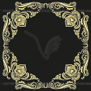 Ornament gold pattern vintage frame - vector image