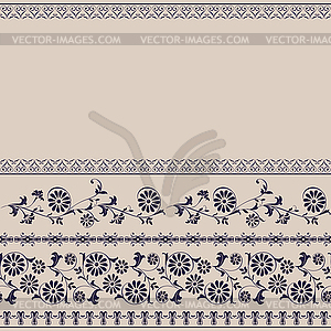 Границы цветочный узор край - векторное изображение EPS