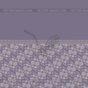 Seamless frolal lace border pattern - vector clip art