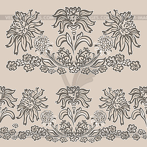 Старинные цветочный узор фантазии цветок - изображение в векторном виде