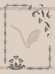 Frame vintage decorative floral elements - vector clip art