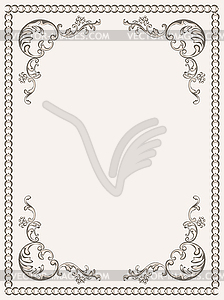 Frame vintage with decorative floral - vector image