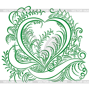 Swirling heart decorative Ecology design - vector clip art