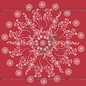 Цветочные декоративные орнамента мандала - клипарт в векторе
