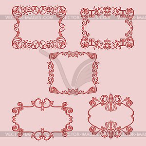 Frame set decorative elements ornamental - vector clipart