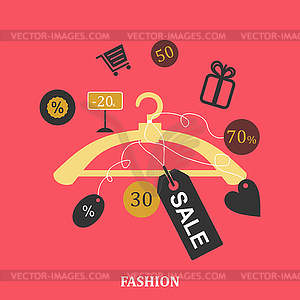 Hanger discount - color vector clipart