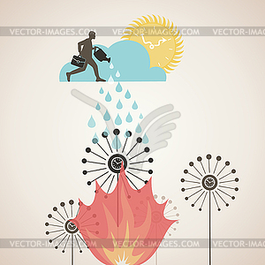 Burning time - vector clipart
