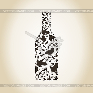 Wine bird - vector clipart / vector image