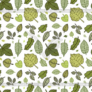 Leaves. Seamless background - vector clipart