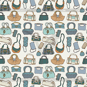 Women handbags. Seamless pattern - vector clip art