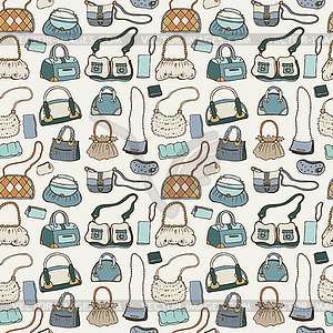 Women handbags. Seamless pattern - vector clipart