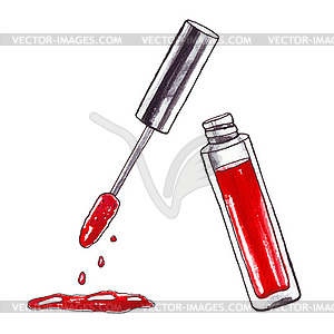 Beautiful Watercolor Lipstick - vector clip art