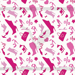 Women shoes. Seamless pattern - vector clip art