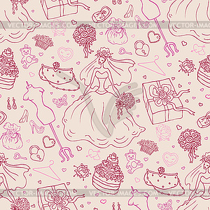 Seamless wedding patterns - vector image