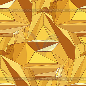 Gold seamless polygonal pattern - vector image