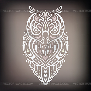 Decorative Owl. Ethnic pattern - vector clipart