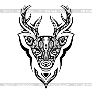 Deer head. Ethnic pattern - royalty-free vector image