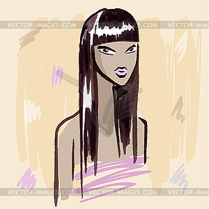 Fashion girl. Portrait - vector image